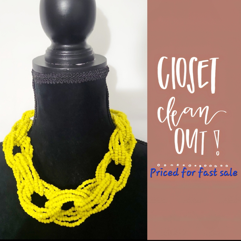 Anthropologie Yellow Beaded Necklace